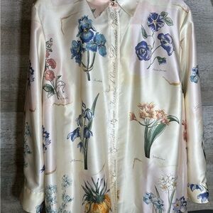 VINTAGE STYLE Lauren Ralph Lauren Botanical Silk-Feel Floral Shirt Size 3X